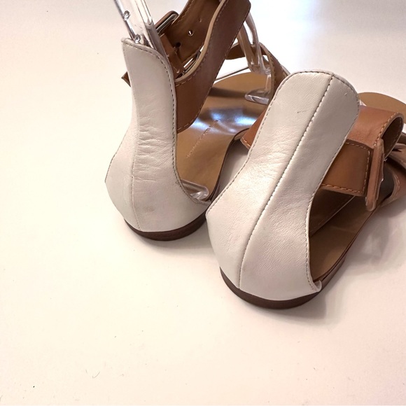 Giuseppe Zanotti 2 Tone Strappy Gladiator Flat Sandal Tan White 39 - Picture 5 of 8
